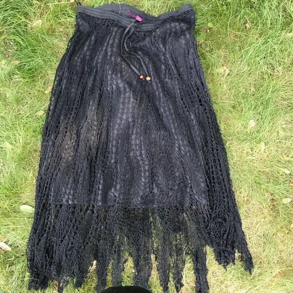 Vintage Black crochet Maxi Skirt - Picture 11 of 11